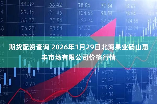 期货配资查询 2026年1月29日北海果业砀山惠丰市场有限公司价格行情